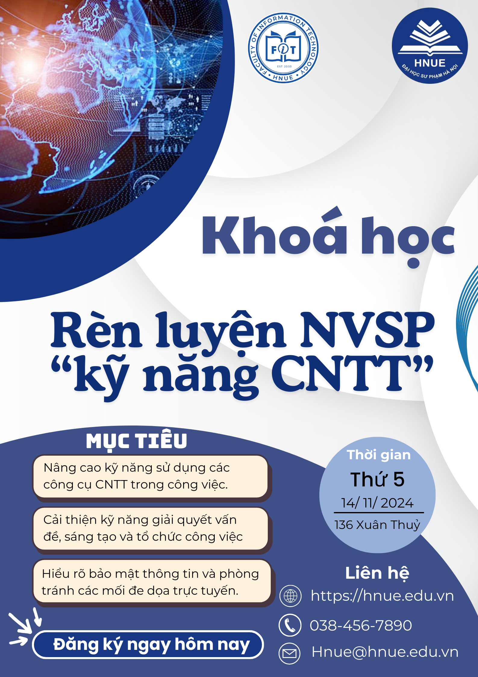 Poster Khóa Học Rèn Luyện NVSP – Kỹ Năng CNTT